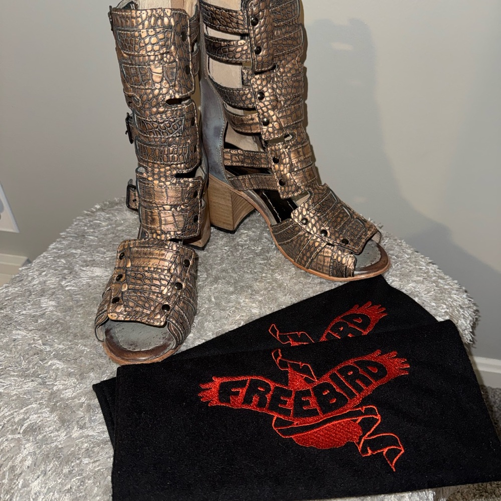 Freebird-Zane Multi color Leather Strappy Sandals